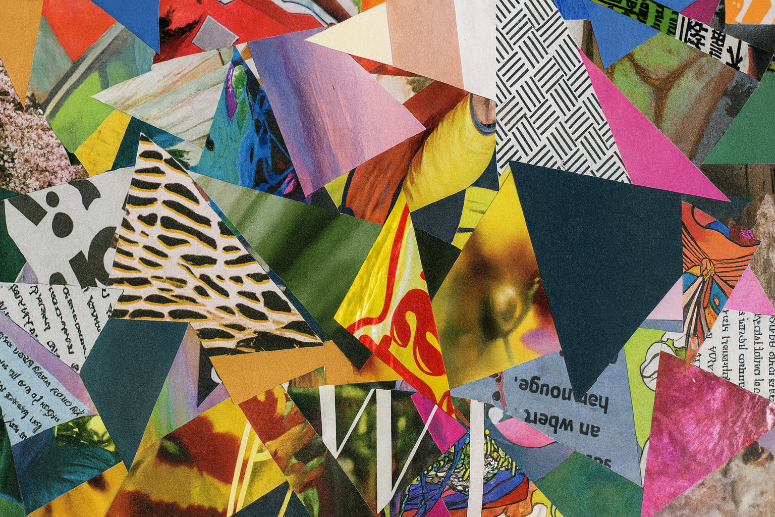 Opening image showing images of texture and abstract typography